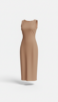 Vestido recto nude moderno