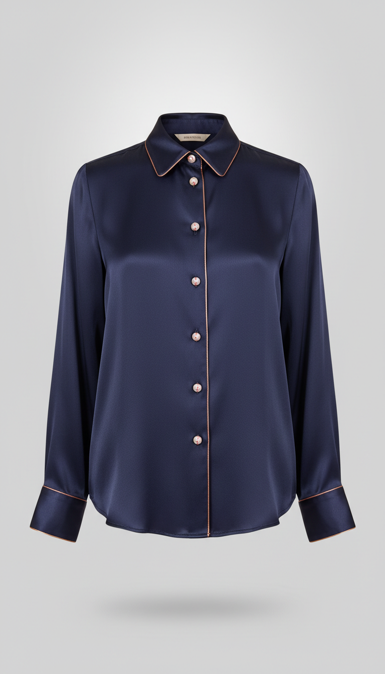 Blusa seda detalles metálicos